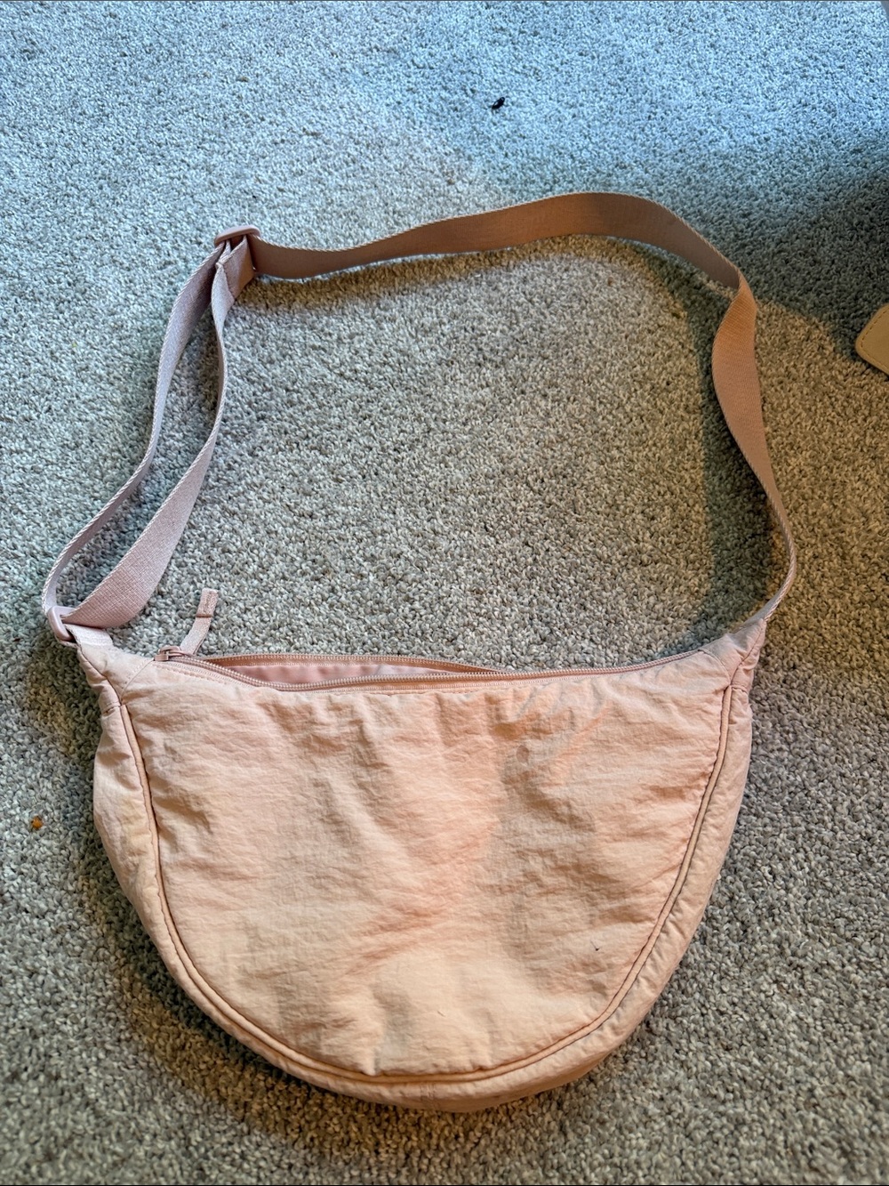 Light Pink Crossbody Shoulder Bag - Casual Everyday Style